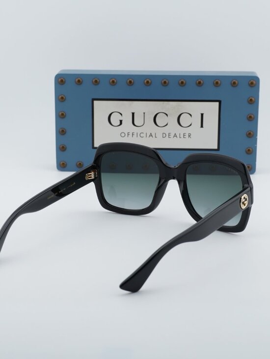 Gucci GG0036S 001 Women Square Sunglasses - Black / Grey main image 11